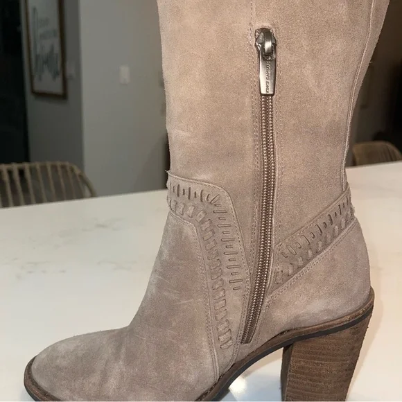 Vince Camuto “Madolee” Taupe Suede Over-the-Knee Block Heel Boots - Picture 6 of 16